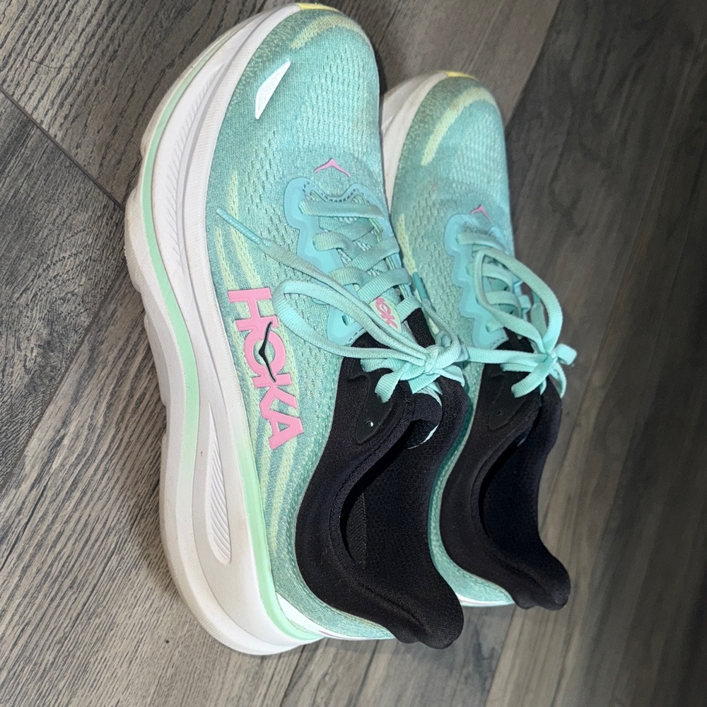 Hoka Women's Mint and Pink Athletic Shoes
